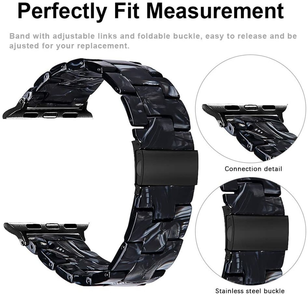 Strap-it® Strap-it Apple Watch 8 stalen band (zwart/wit)