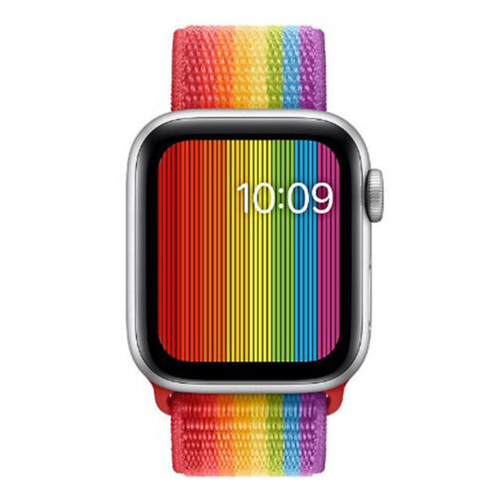 Strap-it® Strap-it Apple Watch 8 nylon bandje (regenboog)