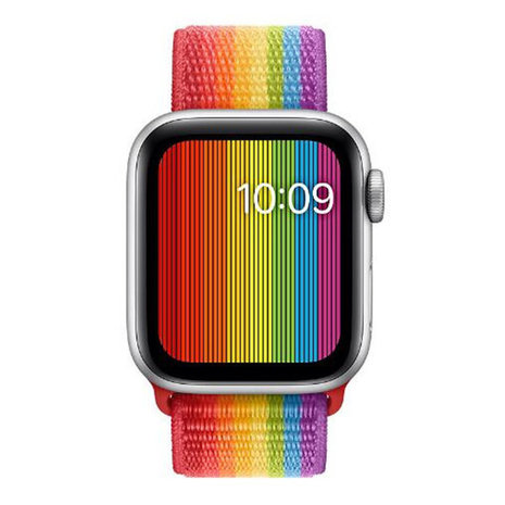 Strap-it® Strap-it Apple Watch 8 nylon bandje (regenboog)