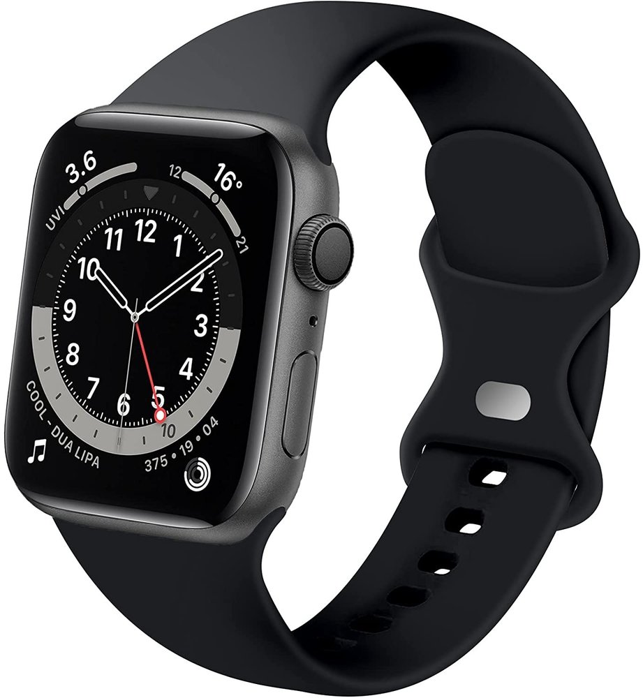Strap-it® Strap-it Apple Watch 8 siliconen bandje (zwart)