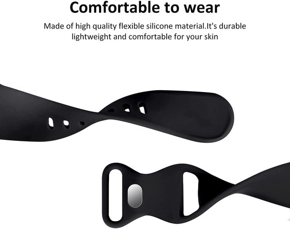 Strap-it® Strap-it Apple Watch 8 siliconen bandje (zwart)