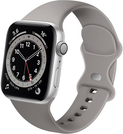 Strap-it® Strap-it Apple Watch 8 siliconen bandje (grijs)