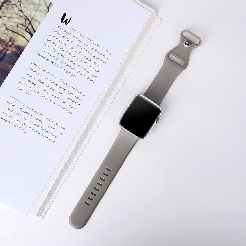 Strap-it® Strap-it Apple Watch 8 siliconen bandje (grijs)