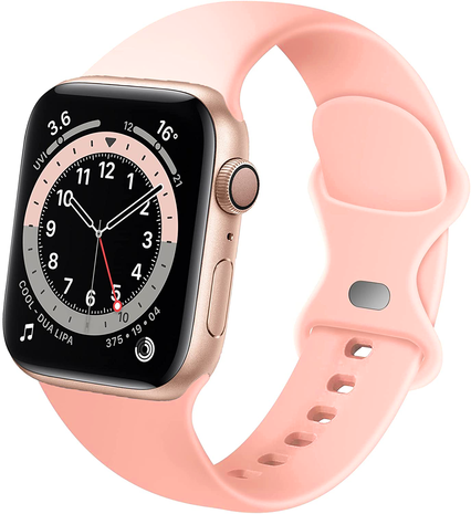 Strap-it® Strap-it Apple Watch 8 siliconen bandje (lichtroze)