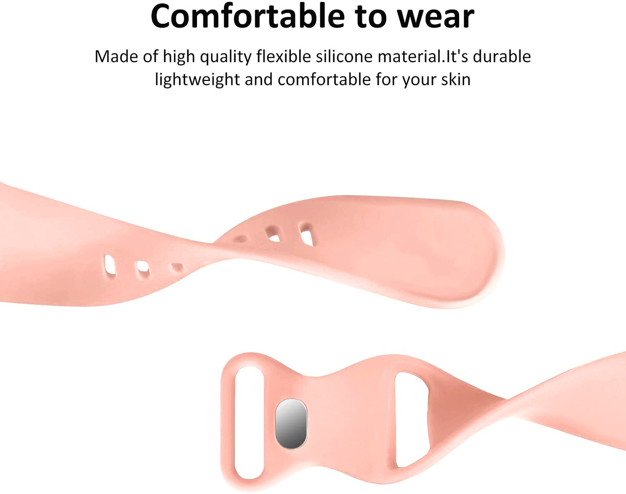 Strap-it® Strap-it Apple Watch 8 siliconen bandje (lichtroze)