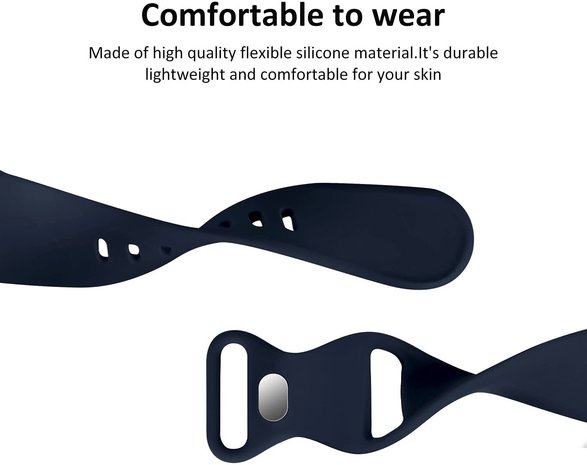 Strap-it® Strap-it Apple Watch 8 siliconen bandje (donkerblauw)