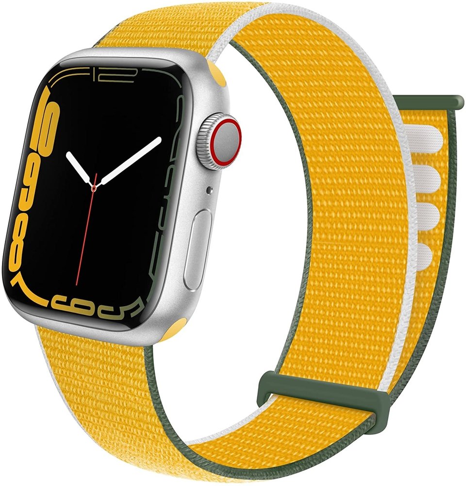 Strap-it® Strap-it Apple Watch 8 nylon loop bandje (geel)