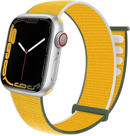 Strap-it® Strap-it Apple Watch 8 nylon loop bandje (geel)