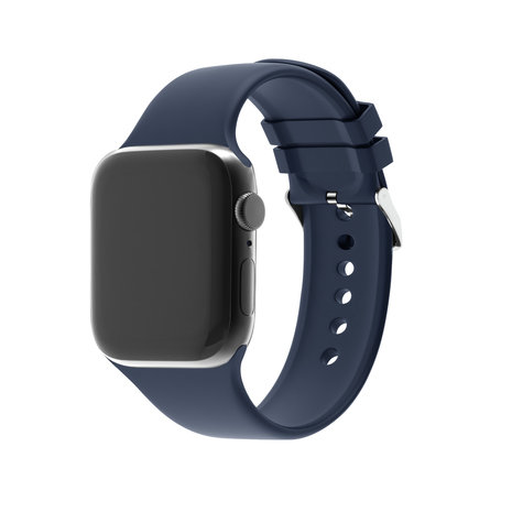 Strap-it® Strap-it Apple Watch 8 siliconen gesp bandje (donkerblauw)