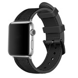 Strap-it® Apple Watch 8 nylon hybrid bandje (zwart)