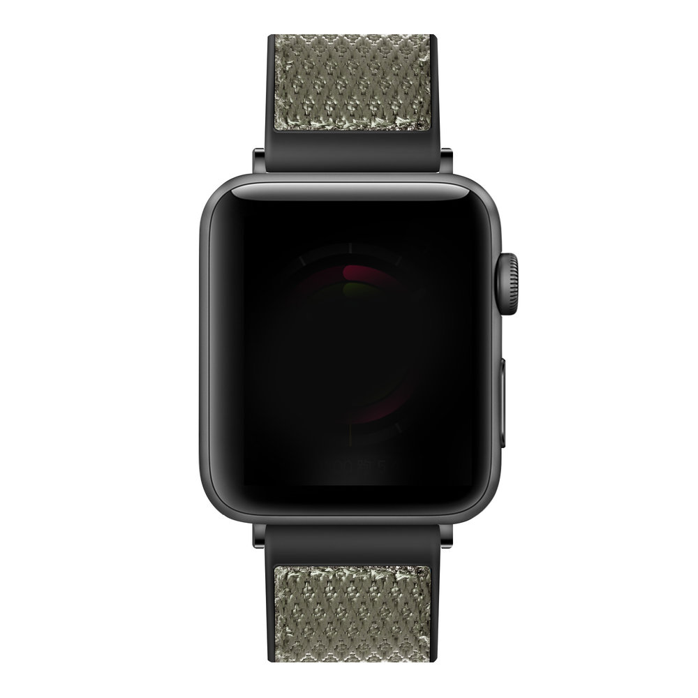 Strap-it® Strap-it Apple Watch 8 nylon hybrid bandje (groen) Strap-it® Strap-it Apple Watch 8 nylon hybrid bandje (groen)