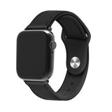 Strap-it® Apple Watch 8 leren hybrid bandje (zwart)