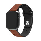 Strap-it® Strap-it Apple Watch 8 leren hybrid bandje (bruin)