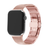 Strap-it® Apple Watch 8 stalen Milanese band (rosé goud)