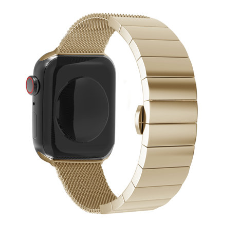 Strap-it® Strap-it Apple Watch 8 stalen Milanese band (goud) Strap-it® Strap-it Apple Watch 8 stalen Milanese band (goud)