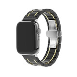 Strap-it® Apple Watch 8 keramiek stalen band (zwart/goud)