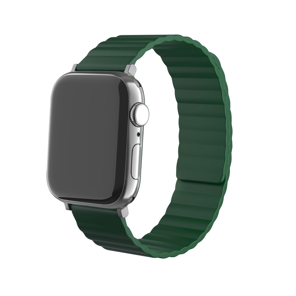 Strap-it® Strap-it Apple Watch 8 magnetisch siliconen bandje (groen)