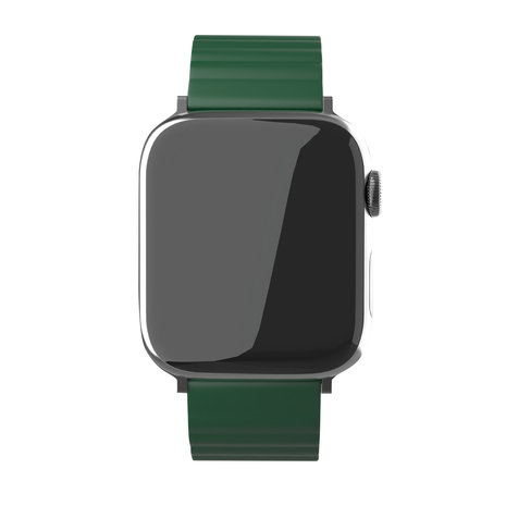 Strap-it® Strap-it Apple Watch 8 magnetisch siliconen bandje (groen)