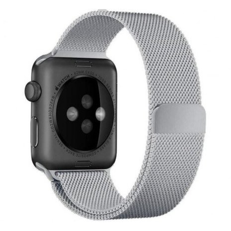 Strap-it® Strap-it Apple Watch Ultra Milanese band (zilver)