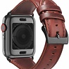 Strap-it® Strap-it Apple Watch Ultra leren band (rood-bruin) Strap-it® Strap-it Apple Watch Ultra leren band (rood-bruin)