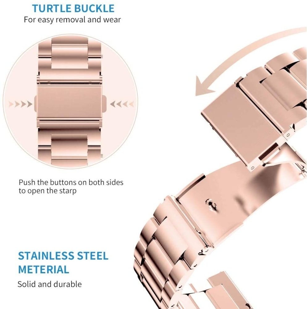 Strap-it® Strap-it Apple Watch Ultra stalen band (rosé goud)