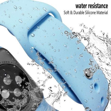 Strap-it® Strap-it Apple Watch Ultra silicone band (aqua blauw)