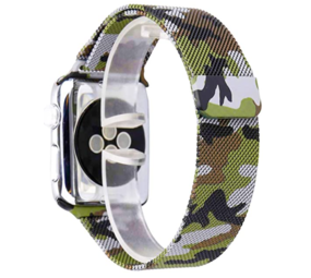 Strap-it® Apple Watch Ultra Milanese band (camouflage groen)