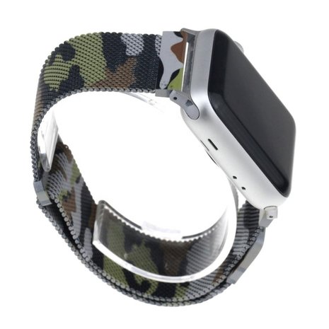 Strap-it® Strap-it Apple Watch Ultra Milanese band (camouflage groen)
