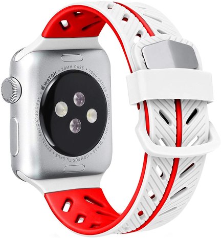 Apple Watch Ultra Special Edition band wit rood Smartwatchbanden