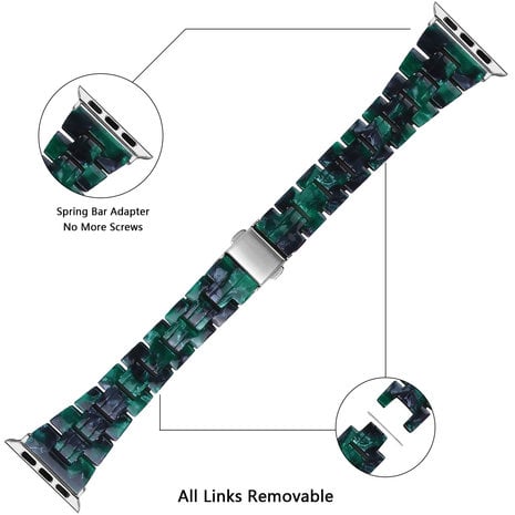 Strap-it® Strap-it Apple Watch Ultra stalen band (groen)