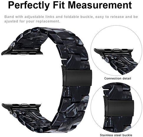 Strap-it® Strap-it Apple Watch Ultra stalen band (zwart/wit)