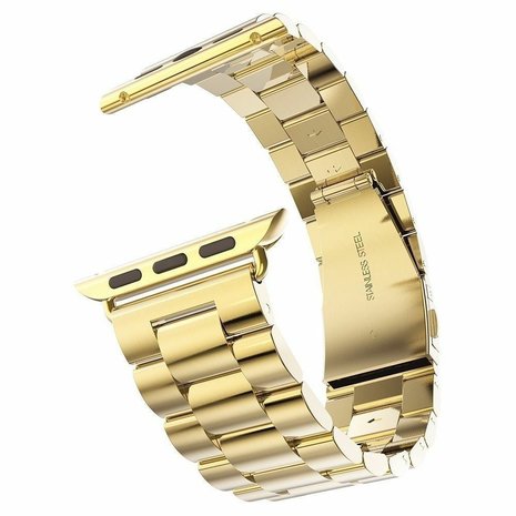Strap-it® Strap-it Apple Watch Ultra stalen band (goud)