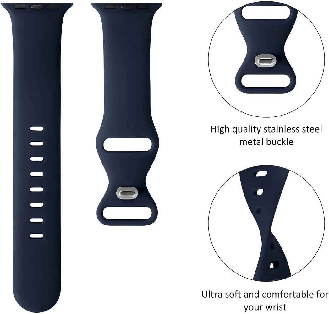 Strap-it® Strap-it Apple Watch Ultra siliconen bandje (donkerblauw)