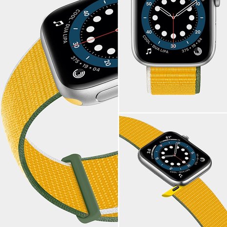 Strap-it® Strap-it Apple Watch Ultra nylon loop bandje (geel) Strap-it® Strap-it Apple Watch Ultra nylon loop bandje (geel)