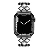 Strap-it® Steel Diamond Apple Watch Ultra band (zwart)
