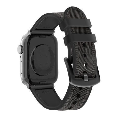 Strap-it® Strap-it Apple Watch Ultra nylon hybrid bandje (zwart) Strap-it® Strap-it Apple Watch Ultra nylon hybrid bandje (zwart)