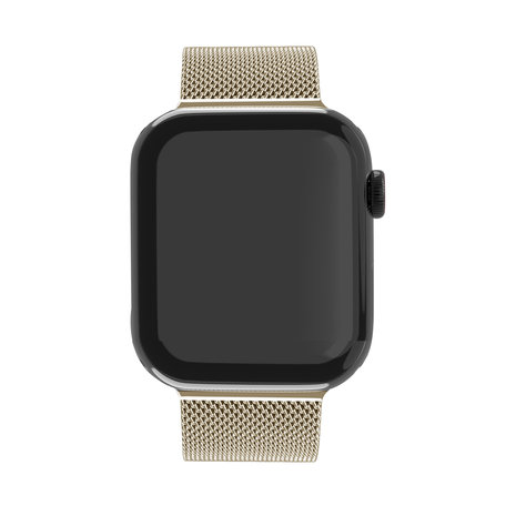Strap-it® Strap-it Apple Watch Ultra stalen Milanese band (goud)