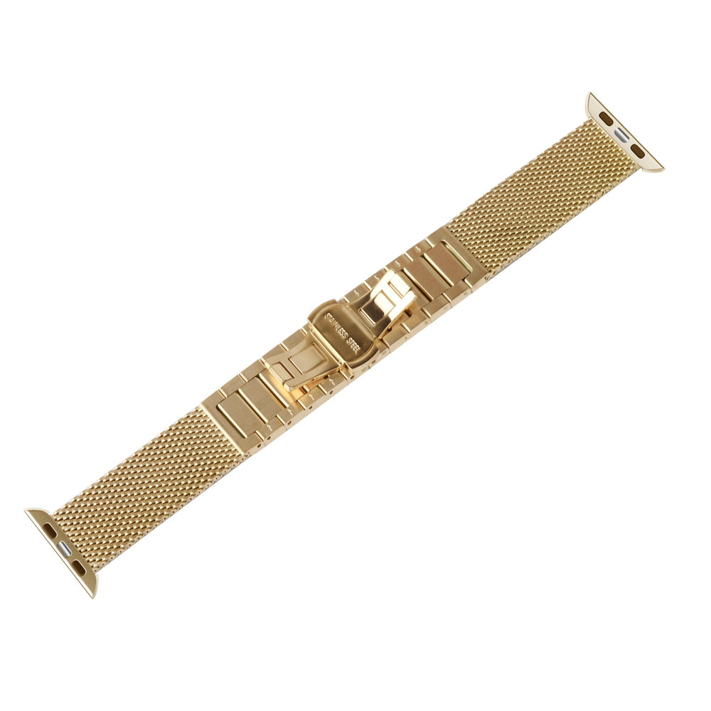 Strap-it® Strap-it Apple Watch Ultra stalen Milanese band (goud)