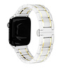 Strap-it® Strap-it Apple Watch Ultra keramiek stalen band (wit/goud) Strap-it® Strap-it Apple Watch Ultra keramiek stalen band (wit/goud)