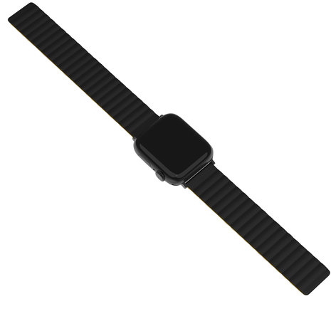 Strap-it® Strap-it Apple Watch Ultra magnetisch siliconen bandje (zwart/geel)