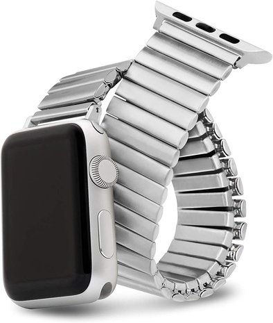 Strap-it® Strap-it Apple Watch Ultra stalen rekband (zilver) Strap-it® Strap-it Apple Watch Ultra stalen rekband (zilver)