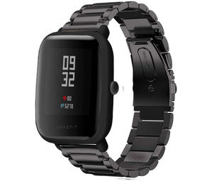 Strap-it® Xiaomi Amazfit Bip titanium bandje (zwart)