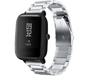 Strap-it® Xiaomi Amazfit Bip titanium bandje (zilver) Strap-it® Xiaomi Amazfit Bip titanium bandje (zilver)