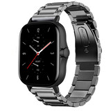 Strap-it® Amazfit GTS 2 titanium bandje (grafiet)