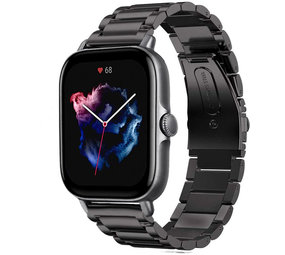 Strap-it® Amazfit GTS 3  titanium bandje (zwart)