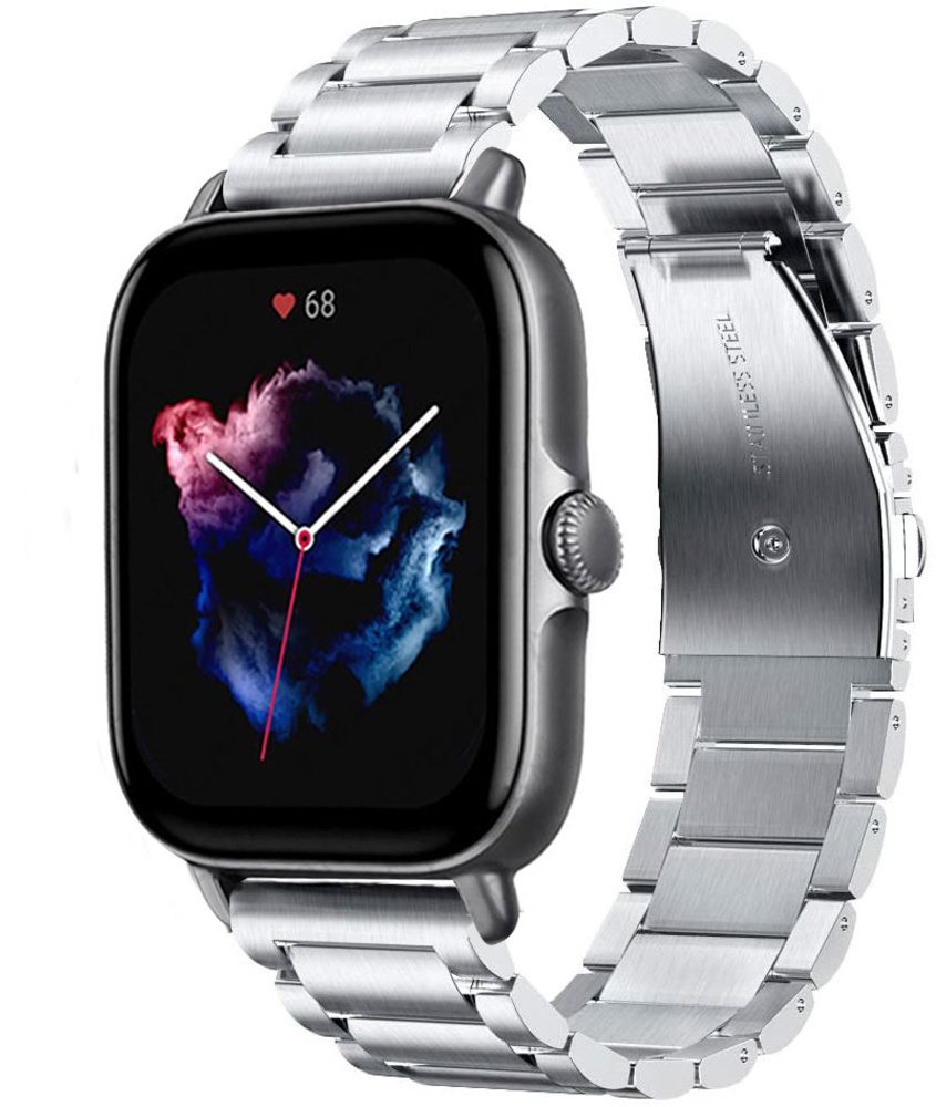 Strap-it® Strap-it Amazfit GTS 3 titanium bandje (zilver)