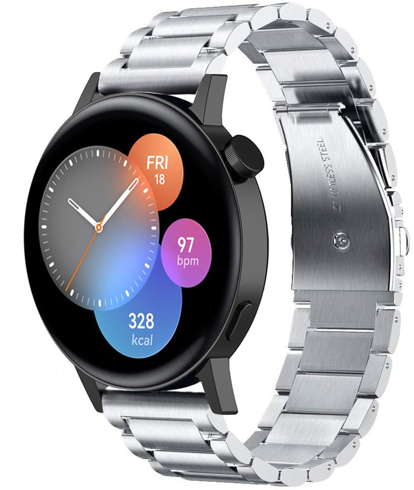 Strap-it® Strap-it Huawei Watch GT 3 42mm titanium bandje (zilver)