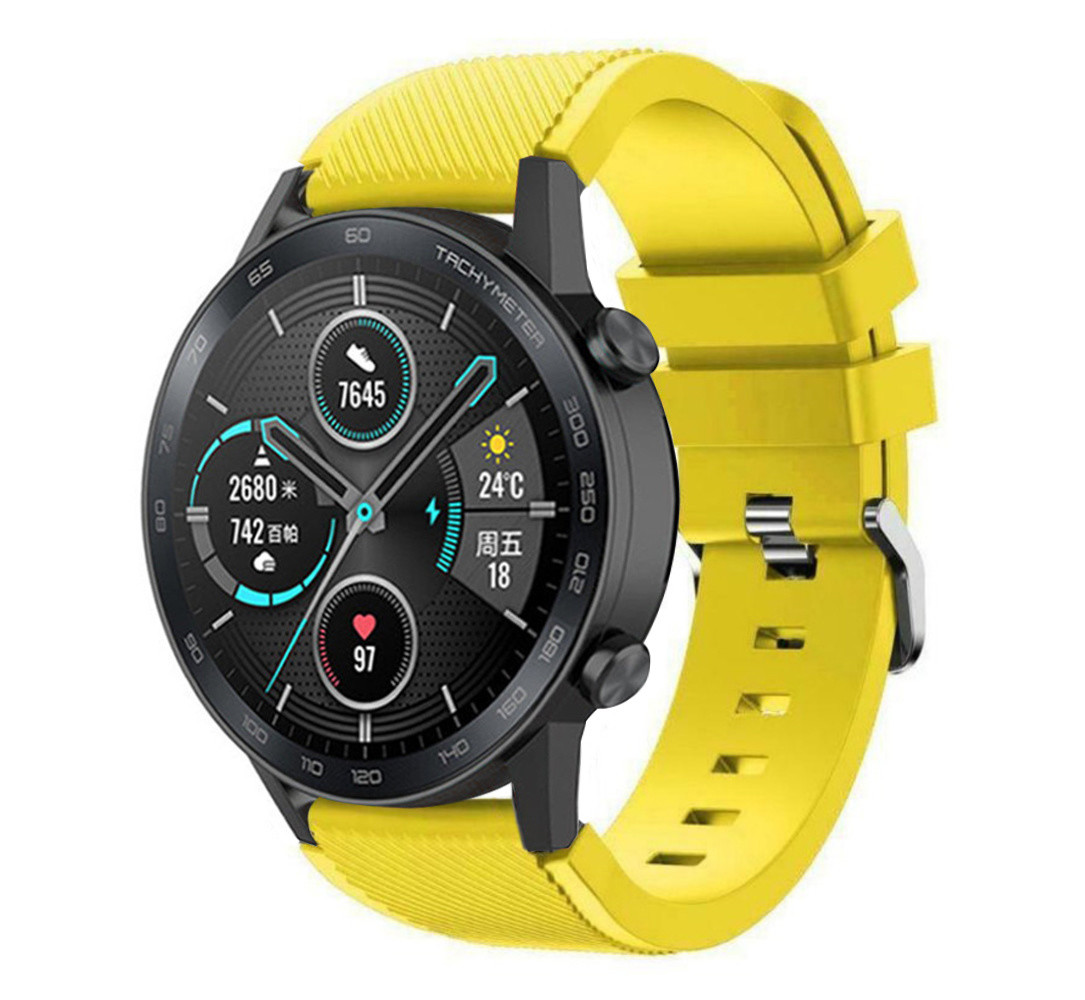 Strap-it® Strap-it Honor Magic Watch 2 siliconen bandje (geel)
