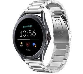 Strap-it® Fossil Gen 5e 44mm stalen band (zilver)