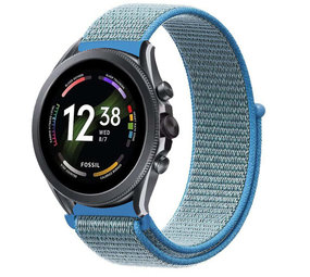 Strap-it® Fossil Gen 6 44mm nylon band (blauw)